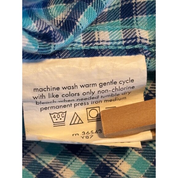 Chaps Men's Classic Fit Plaid Wrinkle-Free Button Down Shirt 16-16.5" 32/33 - Picture 6 of 6